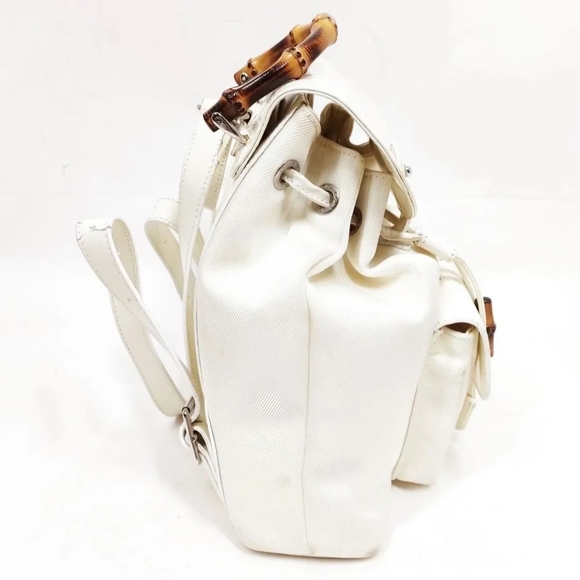 Gucci White Backpack with Bamboo Accent - Picture 3 of 8